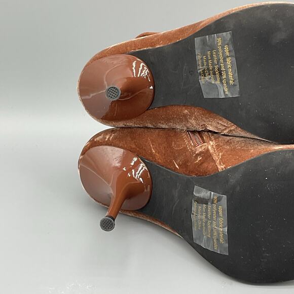 NEW Jeffrey Campbell Women’s Florette Crushed Velvet Boots Brown Size 5 - Picture 8 of 10